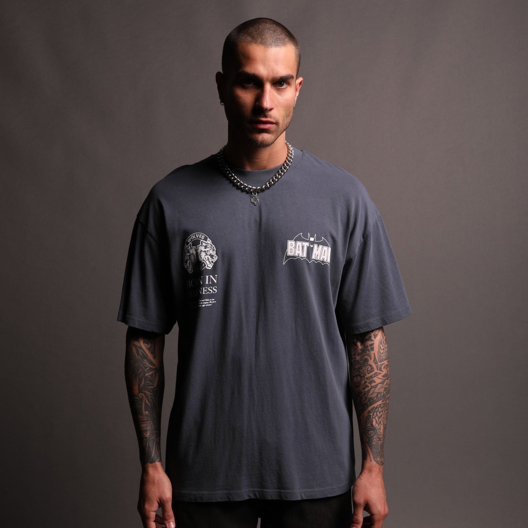 Darc Knight "Premium" Oversized Tee in Gotham Blue/Violet