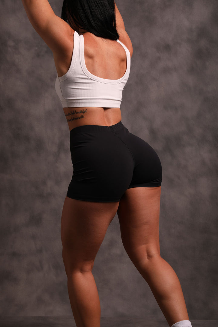 She Wolf Patch Airport Shorts in Black