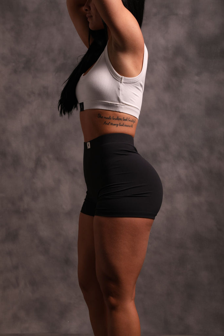 She Wolf Patch Airport Shorts in Black