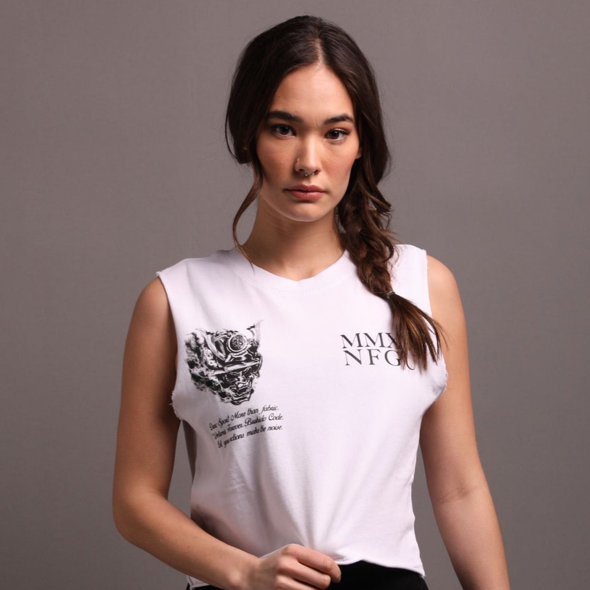 Attack "Rosie" Muscle Tee in White