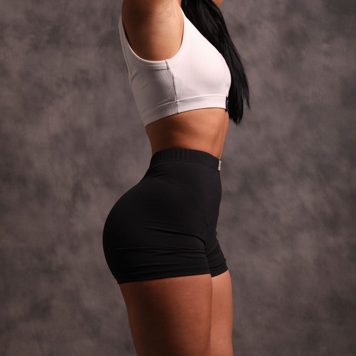 She Wolf Patch Airport Shorts in Black
