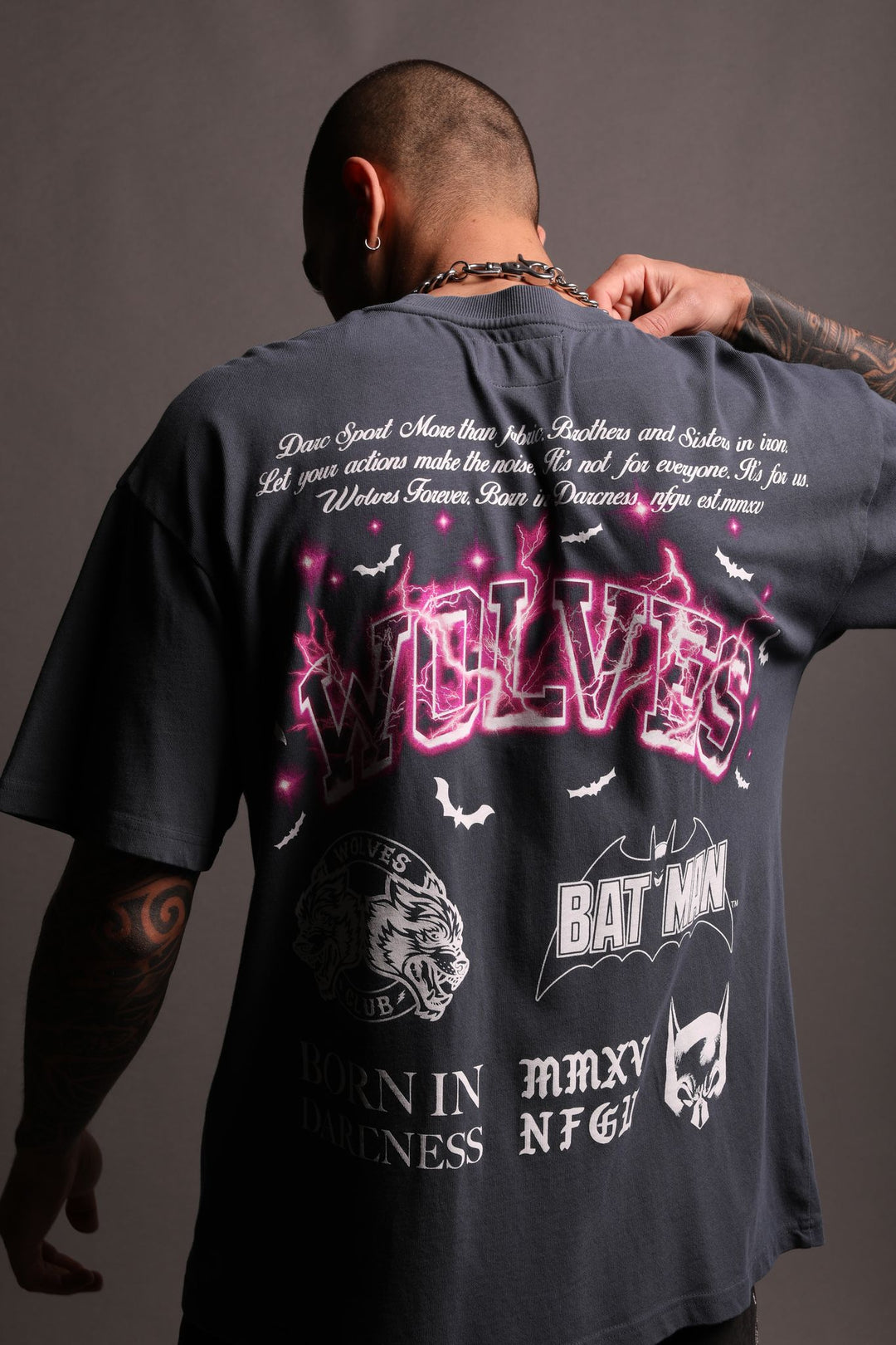 Darc Knight "Premium" Oversized Tee in Gotham Blue/Violet