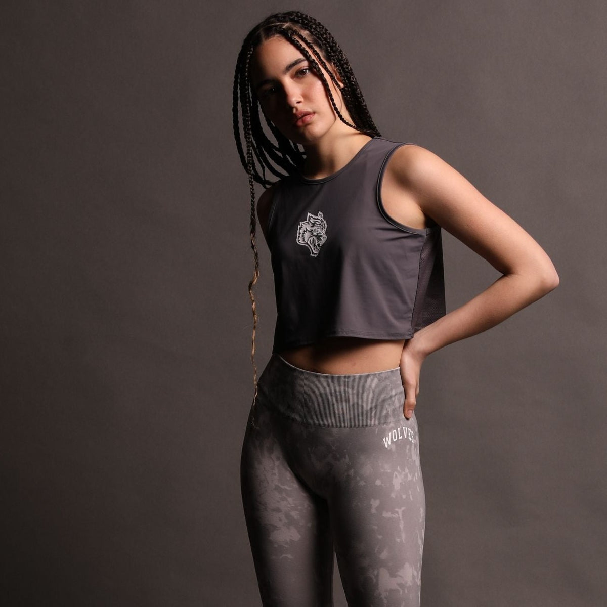 She Our Grit "Dry Wolf" Training Tank in Slate