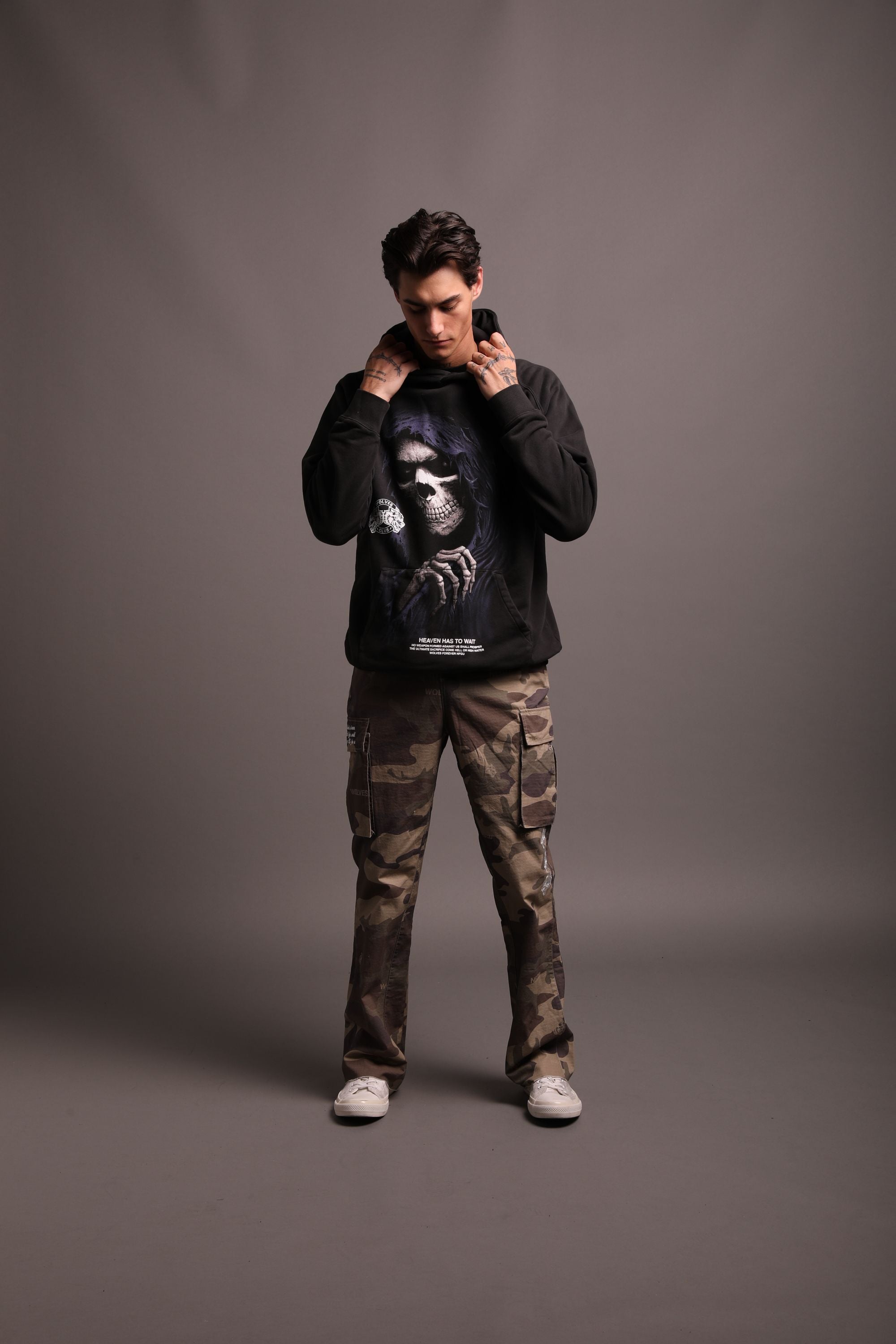Reaper V2 "Vintage Raglan" Hoodie in Charcoal